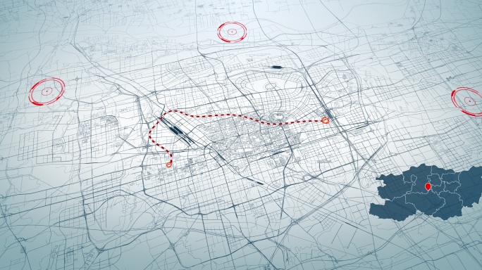 4K超大城市道路网  郑州地图-AI矢量