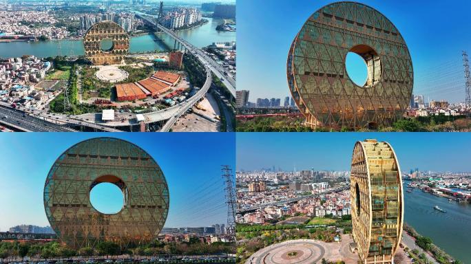 广州圆大厦广州地标航拍2022年最新