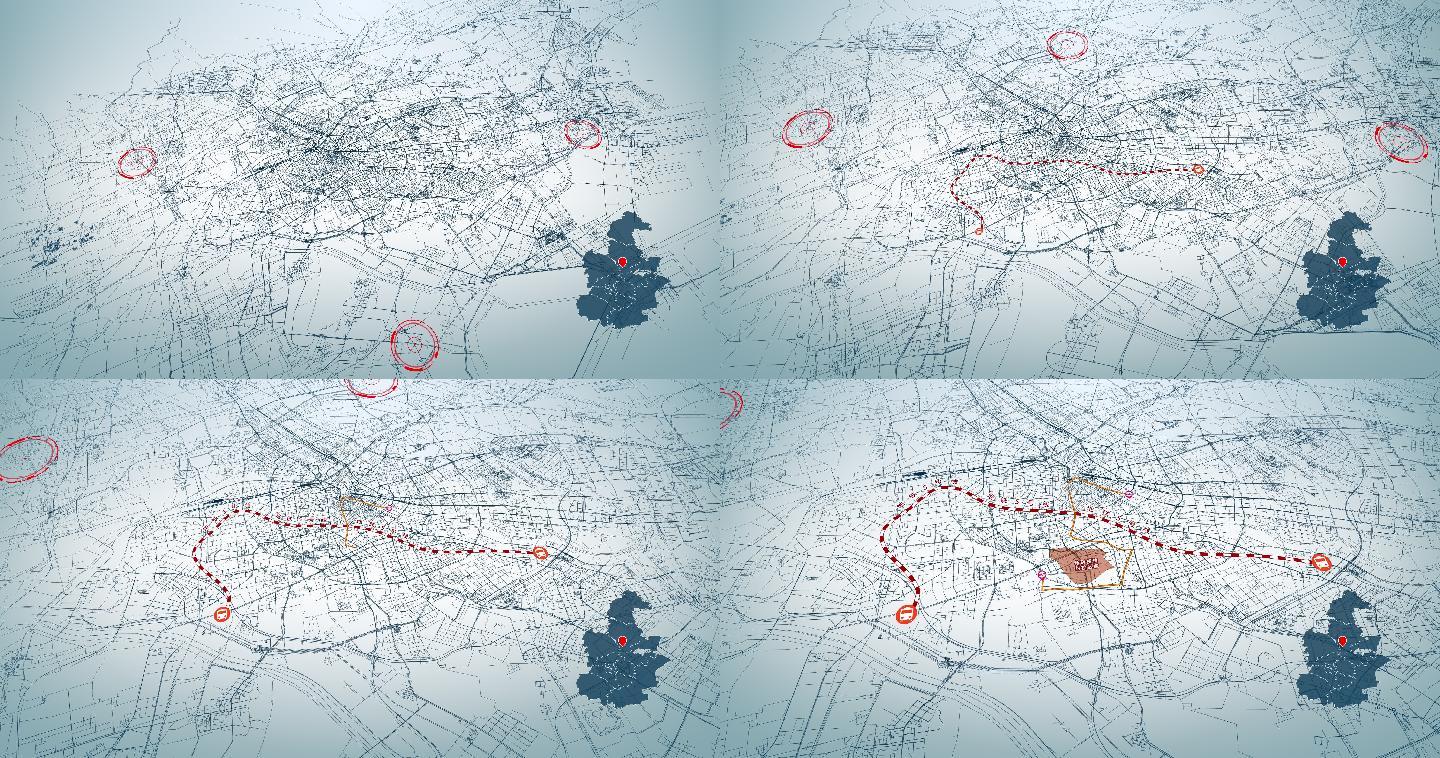 4K超大城市道路网  天津地图-AI矢量