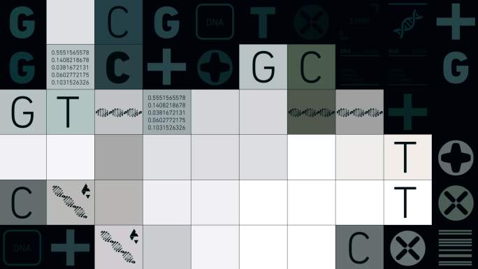 DNA测序特效视频三维医疗保健和医学