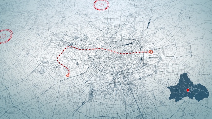 4K超大城市道路网 成都地图-AI矢量