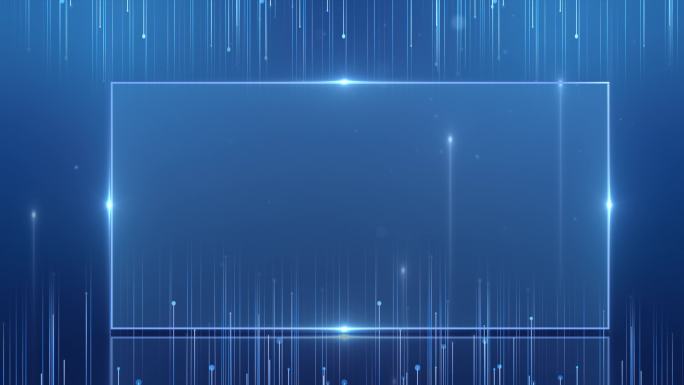 4k蓝色粒子科技框框循环背景