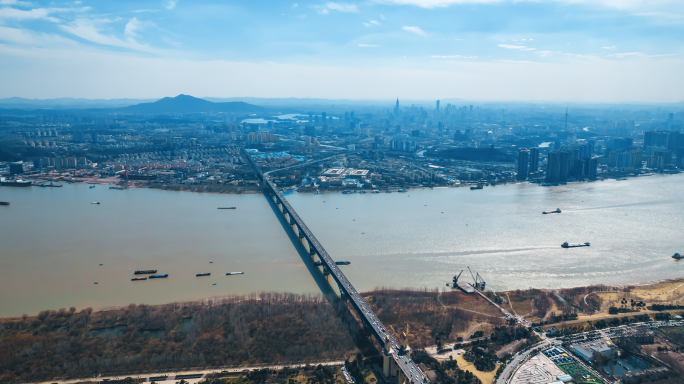 南京长江大桥五桥航拍延时素材