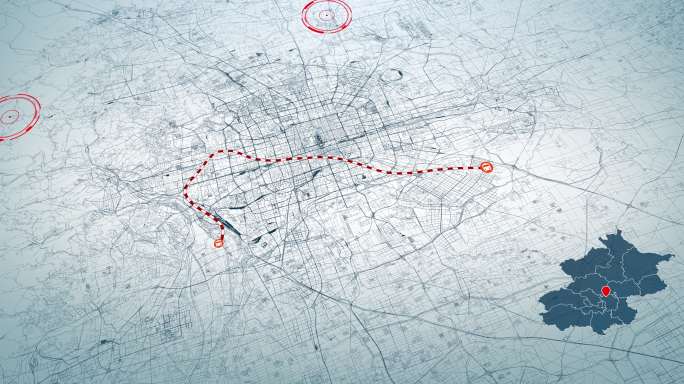 4K超大城市道路网 北京地图-AI矢量