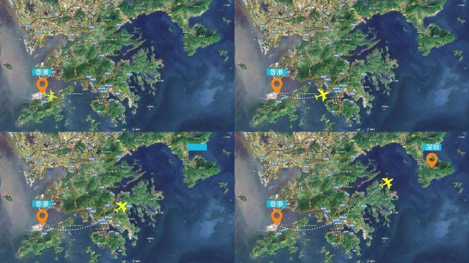 4K飞机航线一带一路地图科技感区位图