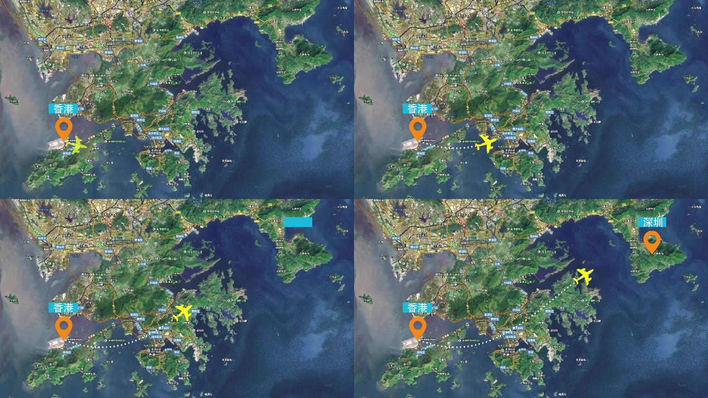 4K飞机航线一带一路地图科技感区位图