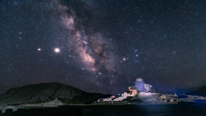西藏阿里札达土林古格王朝星空银河风光延时