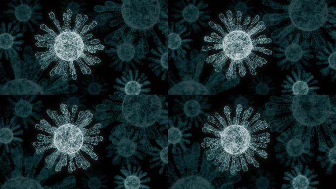 新型冠状病毒动画三维细菌三维病毒新型冠状