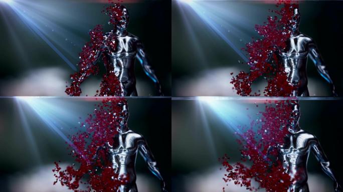 金属人体碎片动画3D栏目片头