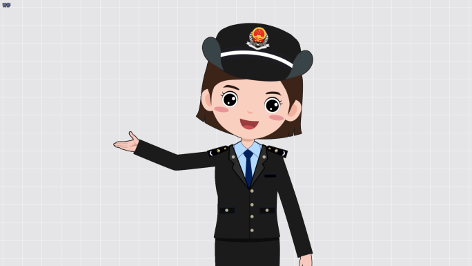 【原创】mg动画卡通动画人物女警察