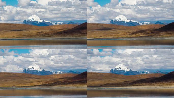 西藏阿里拉昂错措湖泊冈仁波齐自然风光延时
