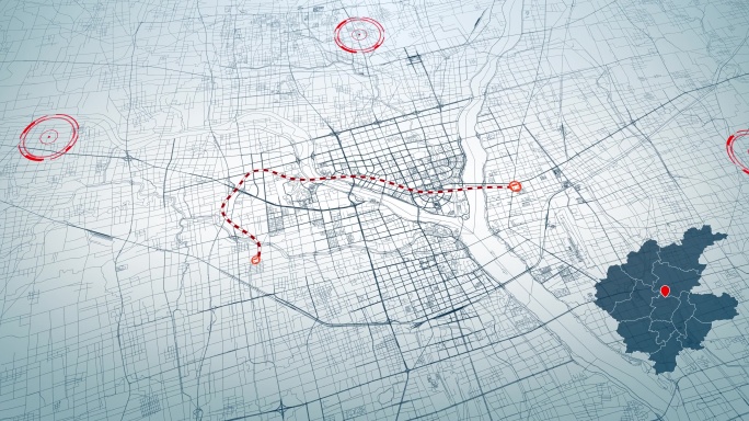 4K超大城市道路网  临沂地图-AI矢量