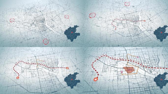 4K超大城市道路网  临沂地图-AI矢量