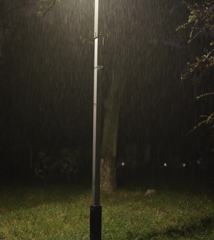 4K 竖屏 雨夜 治愈 雨天 路灯 夜景