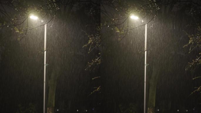 4K 竖屏 雨夜 治愈 雨天 路灯 夜景