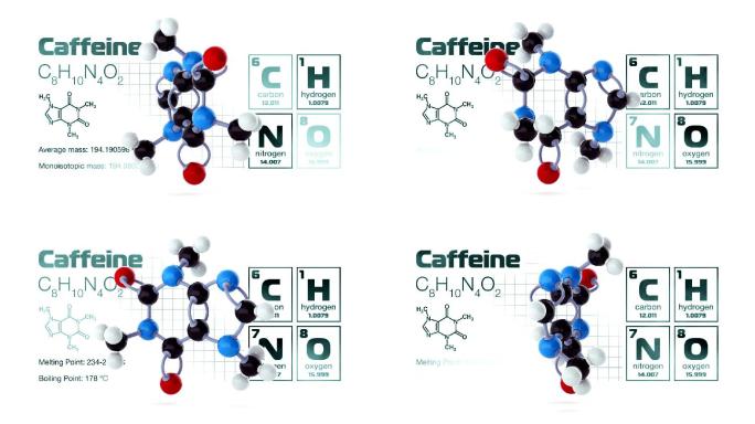 咖啡因分子动画咖啡的分子结构原子化学式