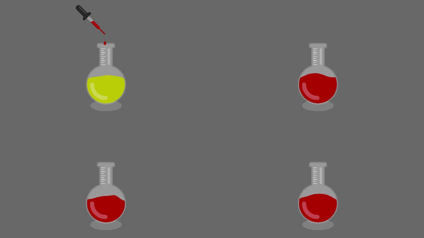 科学液滴试验特效视频