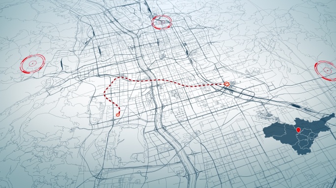 4K超大城市道路网  太原地图-AI矢量