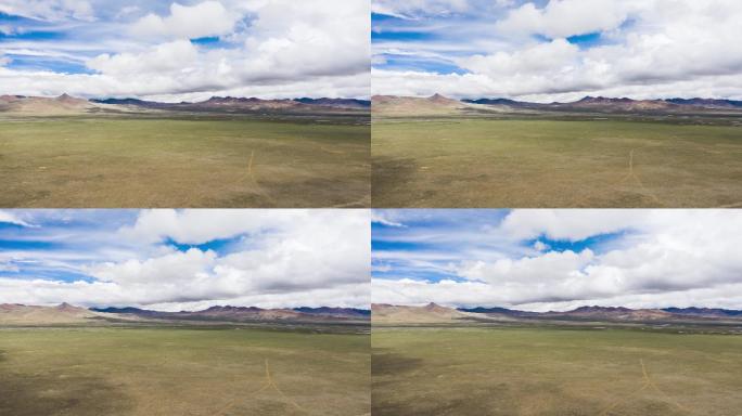 西藏山南措美县青藏高原大草原自然风光航拍