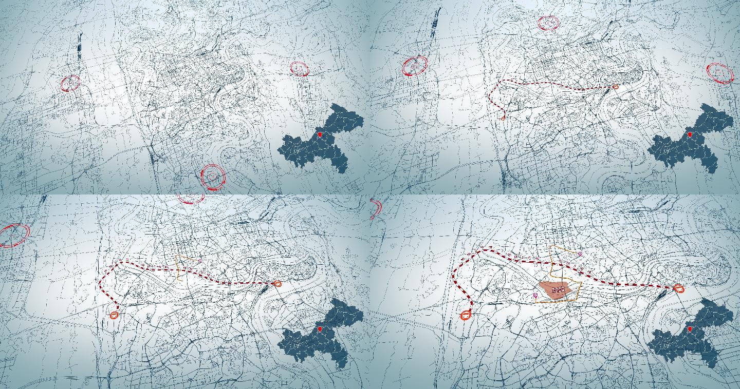 4K超大城市道路网  重庆地图-AI矢量
