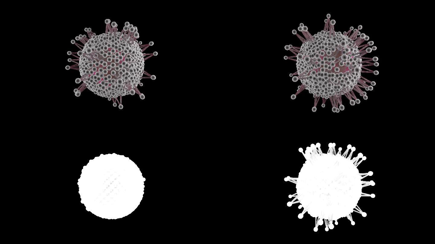 病毒动画新冠病毒细菌细胞微生物真菌