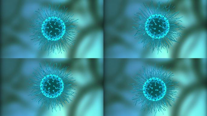 漂浮的细菌或病毒特效视频背景科技