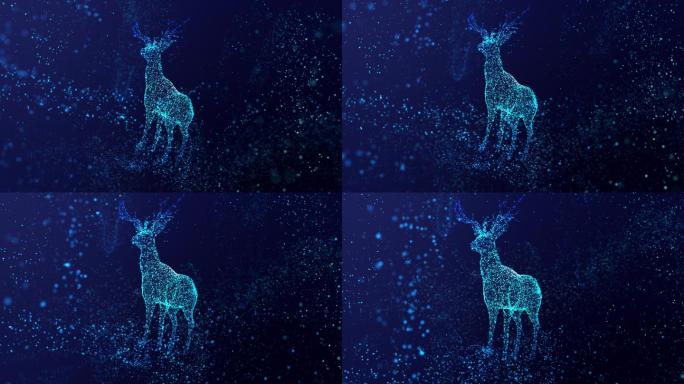 由粒子形成的鹿动画