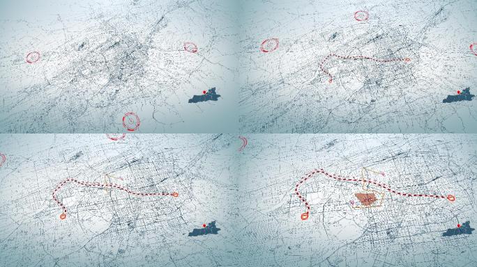 4K超大城市道路网  西安地图-AI矢量