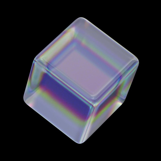 色散玻璃立方体动画 循环