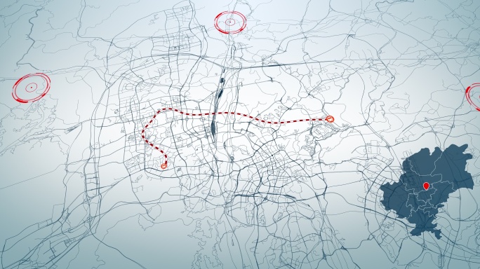 4K超大城市道路网 贵阳地图-AI矢量