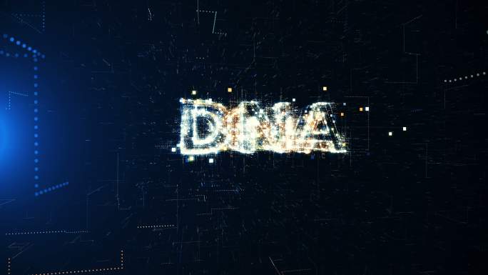 黑色背景前的字母DNA科技文字科技背景