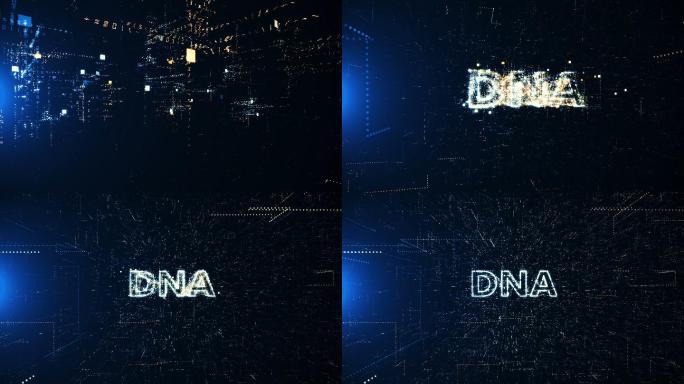 黑色背景前的字母DNA科技文字科技背景
