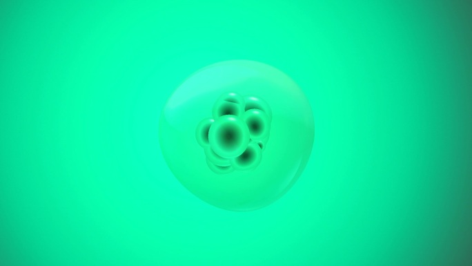 绿色细胞增殖特效视频3D元素