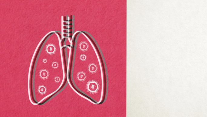 病毒和细菌动画肺部卡通肺部肺部疾病