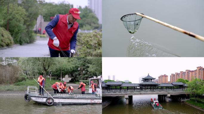 【原创】4K姜堰环保志愿者捡垃圾清理河道