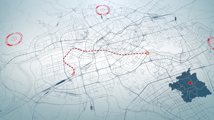 4K超大城市道路网 南宁地图-AI矢量