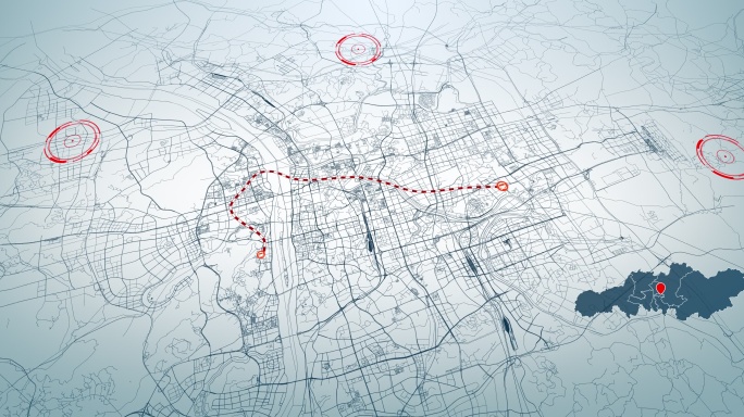 4K超大城市道路网  长沙地图-AI矢量