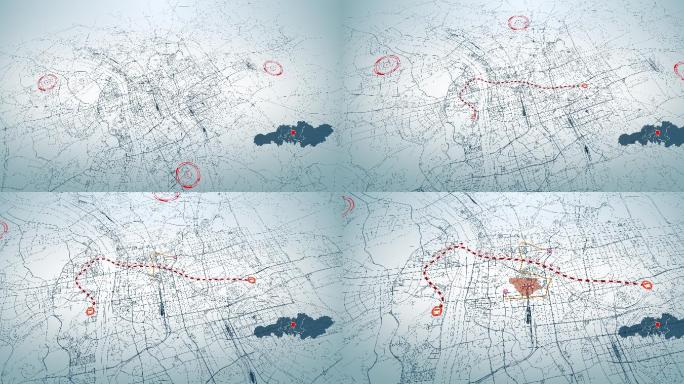 4K超大城市道路网  长沙地图-AI矢量