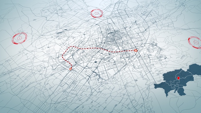 4K超大城市道路网  长春地图-AI矢量