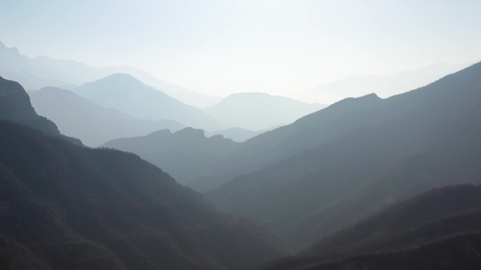 4K高清原画未调色清晨航拍大山素材