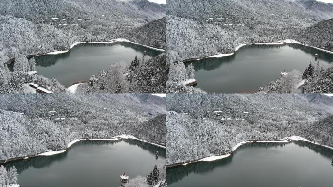 江西庐山大雪芦林湖