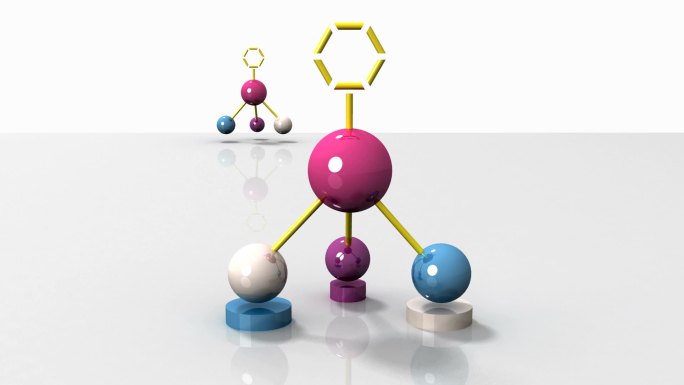 分子结构物理学3d模型微观世界