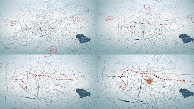 超大城市道路网  石家庄地图-AI矢量