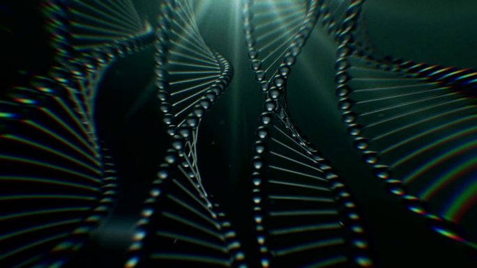 旋转DNA动画科技感基因工程