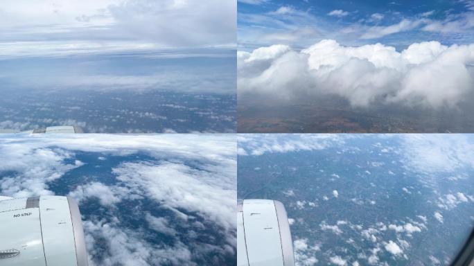 飞机 云层 航拍  地面