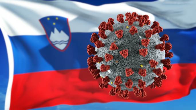 旗帜上的病毒动画斯洛文尼亚旗帜斯洛文尼亚