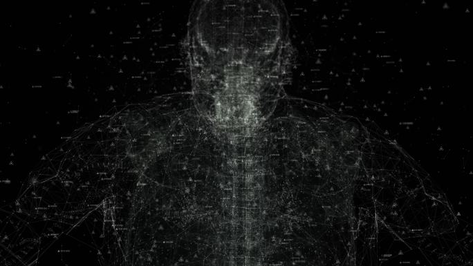 人体粒子云动画人体分析人体骨骼3D人体