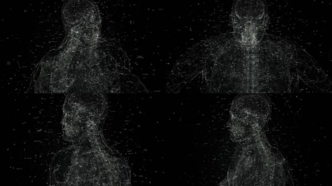 人体粒子云动画人体分析人体骨骼3D人体