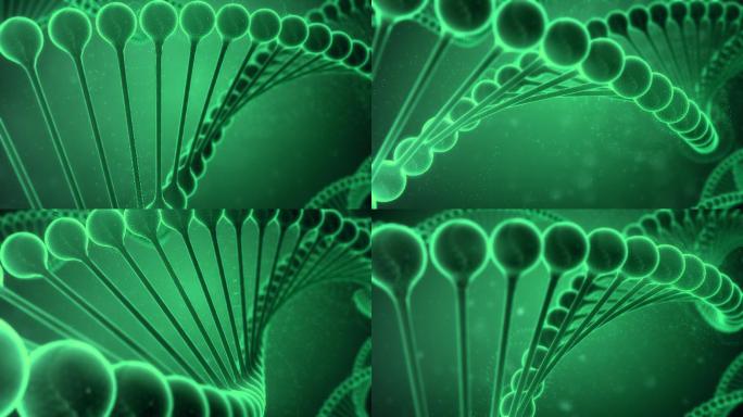 绿色的DNA串3D简约