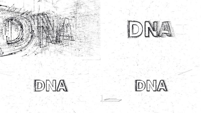 由角色和符号生成的单词“DNA”